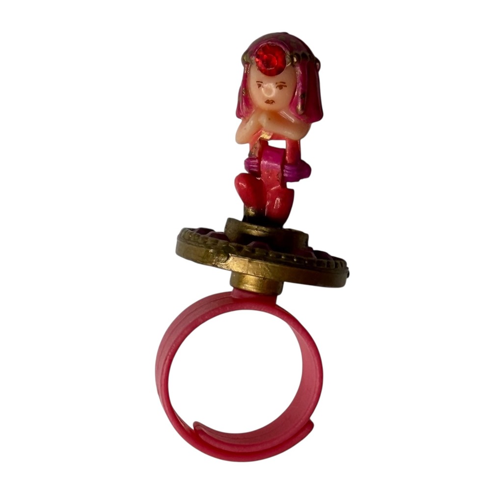 BLUEBIRD POLLY POCKET 1992 Rose Princess Genie Ring Pink‎ Gold Spinning Toy - Picture 2 of 8